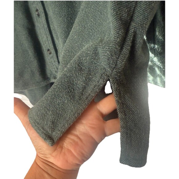 Madewell Solid Flannel Oversized Shirt Green Medium Button Down Fall Winter - Picture 6 of 10